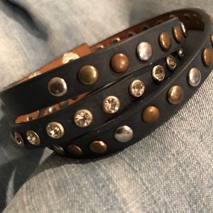 Wrap bracelet blue with gold and silver